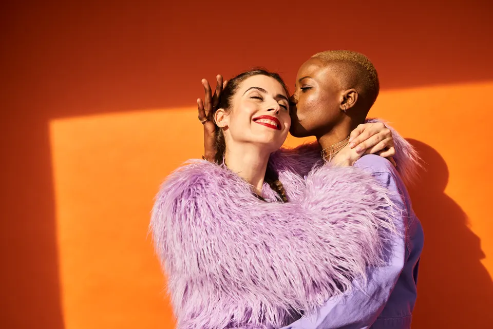 Portrait en studio coloré